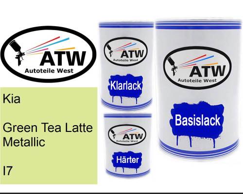 Kia, Green Tea Latte Metallic, I7: 500ml Lackdose + 500ml Klarlack + 250ml Härter - Set, von ATW Autoteile West.